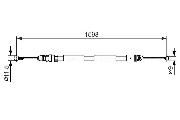 Handler.Part Cable, parking brake Bosch 1987482388 1