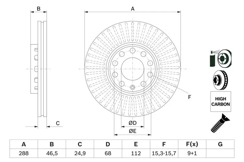 Handler.Part Brake disc Bosch 0986478546 5