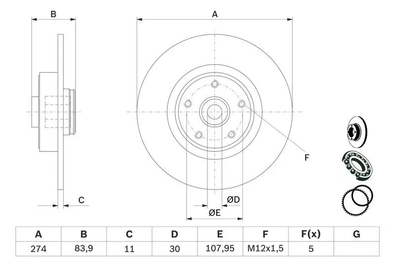 Handler.Part Brake disc Bosch 0986479273 5