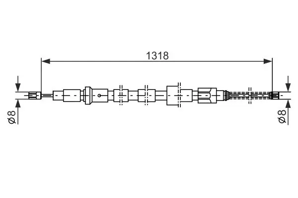 Handler.Part Cable, parking brake Bosch 1987482244 1