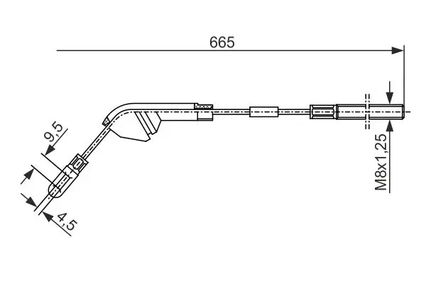 Handler.Part Cable, parking brake Bosch 1987477142 5