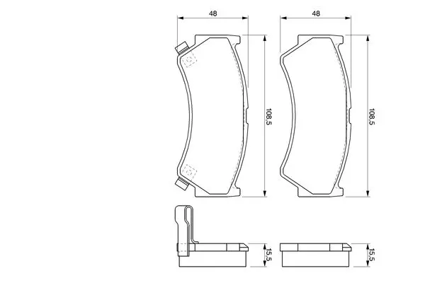 Handler.Part Brake pad set, disc brake Bosch 0986424732 1