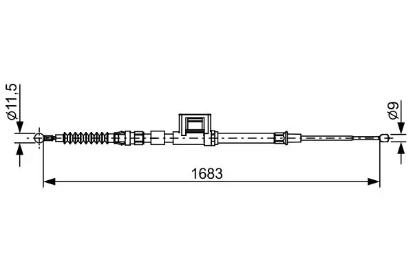 Handler.Part Cable, parking brake Bosch 1987482645 1