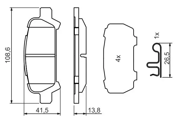 Handler.Part Brake pad set, disc brake Bosch 0986494445 5