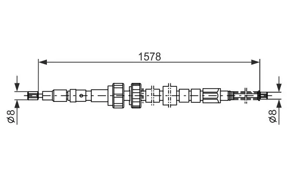 Handler.Part Cable, parking brake Bosch 1987482243 1