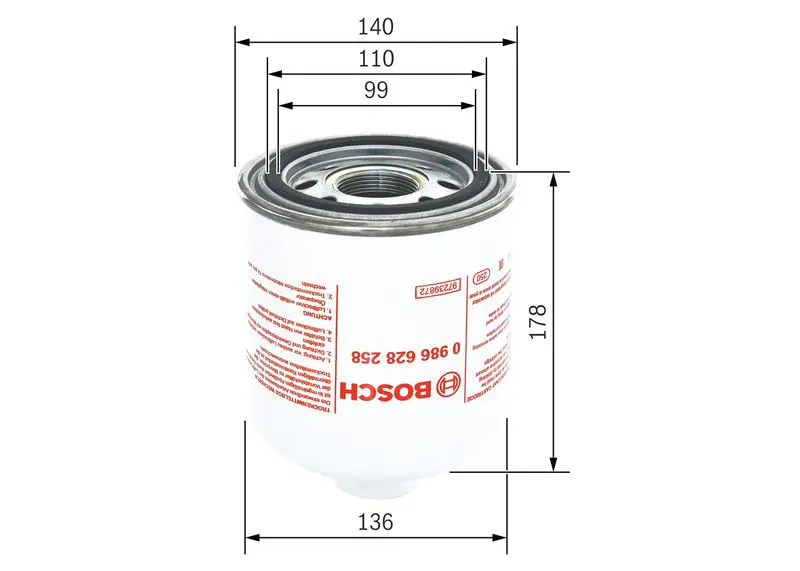 Handler.Part Air dryer cartridge, compressed-air system Bosch 0986628258 5