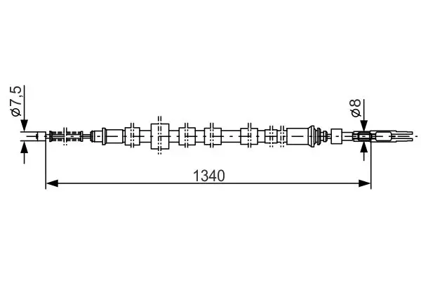 Handler.Part Cable, parking brake Bosch 1987477020 1