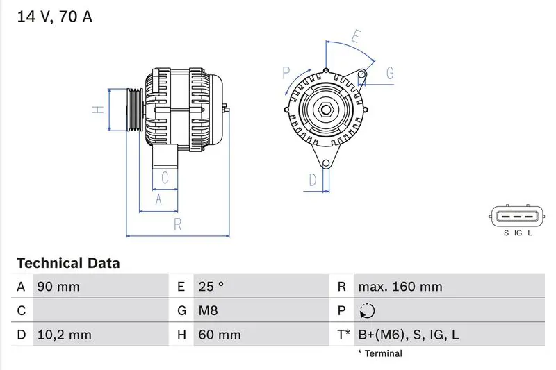 Handler.Part Alternator Bosch 0986040461 1