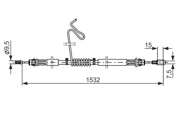 Handler.Part Cable, parking brake Bosch 1987482277 5