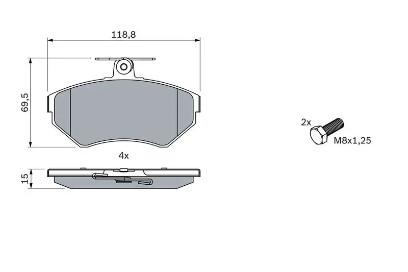 Handler.Part Brake pad set, disc brake Bosch 0986494010 5