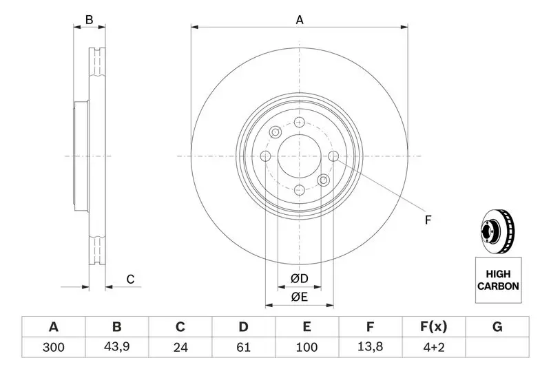 Handler.Part Brake disc Bosch 0986479209 5