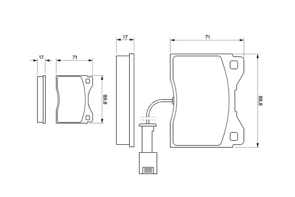 Handler.Part Brake pad set, disc brake Bosch 0986424152 1