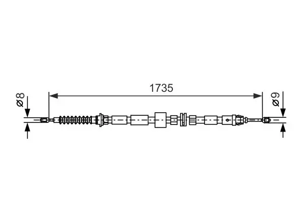 Handler.Part Cable, parking brake Bosch 1987477734 5