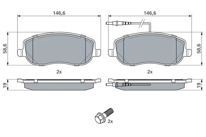 Handler.Part Brake pad set, disc brake Bosch 0986424789 5