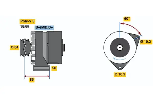 Handler.Part Alternator Bosch 0986033900 1