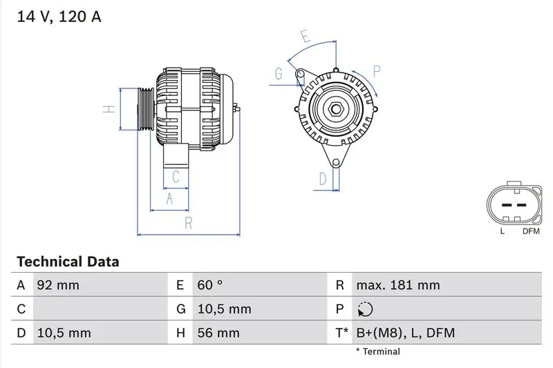 Handler.Part Alternator Bosch 0986042550 1