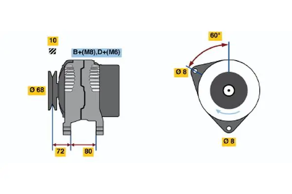 Handler.Part Alternator Bosch 0123315004 3