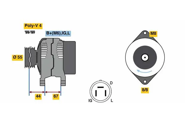 Handler.Part Alternator Bosch 0986037561 1