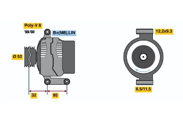 Handler.Part Alternator Bosch 0121715032 1