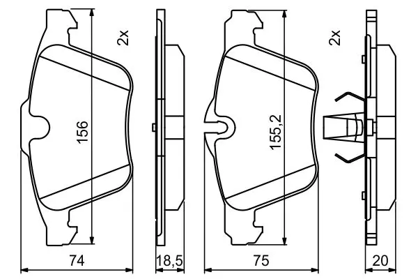 Handler.Part Brake pad set, disc brake Bosch 0986494808 7