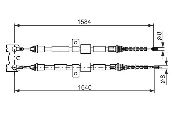 Handler.Part Cable, parking brake Bosch 1987477345 1