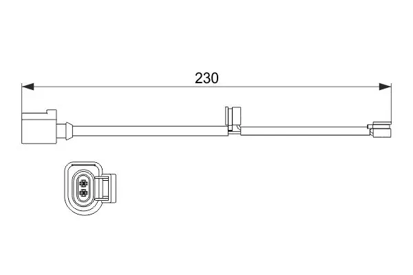 Handler.Part Warning contact, brake pad wear Bosch 1987473531 1