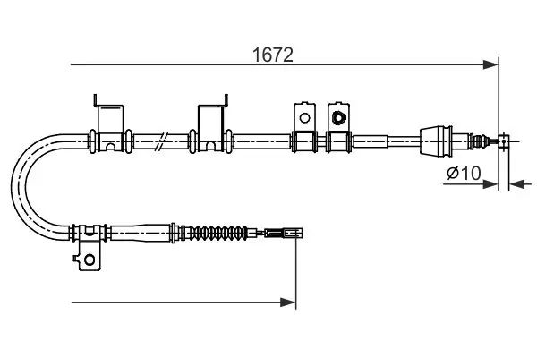 Handler.Part Cable, parking brake Bosch 1987482713 1