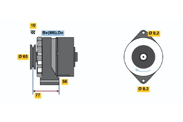 Handler.Part Alternator Bosch 0986030870 1