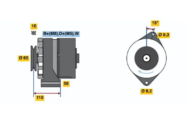 Handler.Part Alternator Bosch 0986036510 1