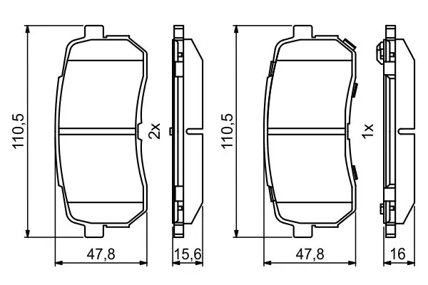 Handler.Part Brake pad set, disc brake Bosch 0986494828 7