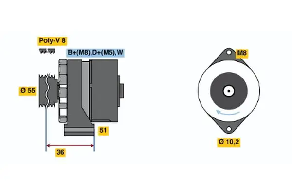 Handler.Part Alternator Bosch 0120484050 5