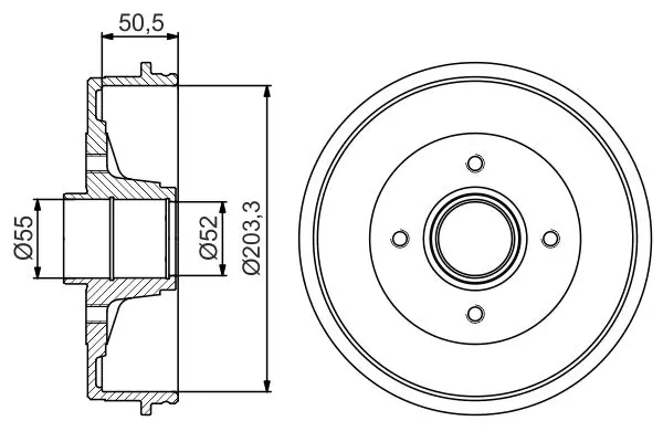 Handler.Part Brake drum Bosch 0986477172 1