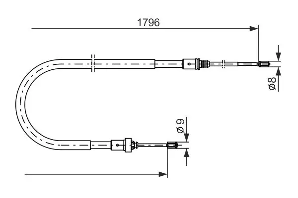 Handler.Part Cable, parking brake Bosch 1987477235 5