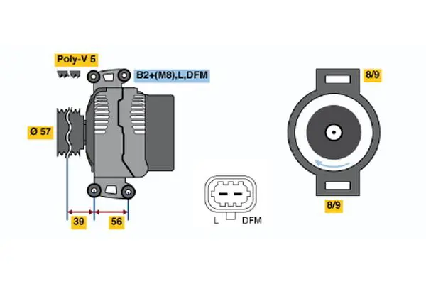 Handler.Part Alternator Bosch 0124415009 1