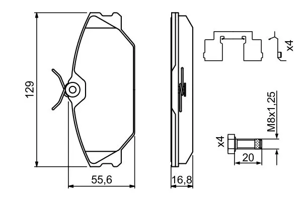 Handler.Part Brake pad set, disc brake Bosch 0986494656 7