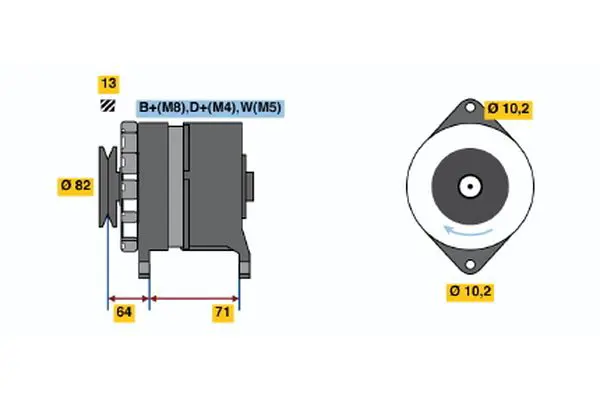 Handler.Part Alternator Bosch 0120468116 1