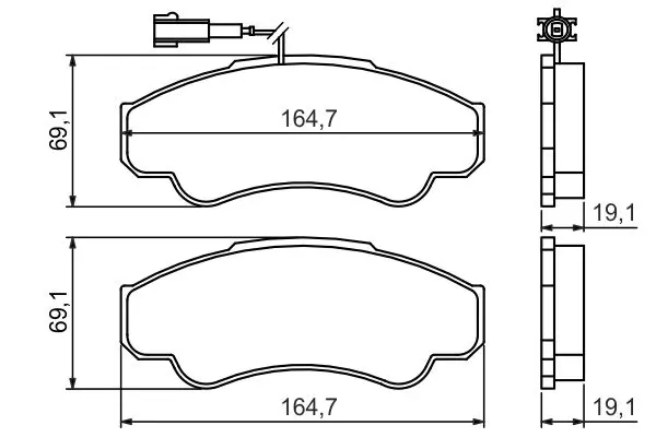 Handler.Part Brake pad set, disc brake Bosch 0986424769 5