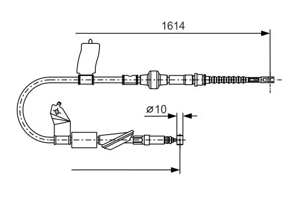 Handler.Part Cable, parking brake Bosch 1987477740 1