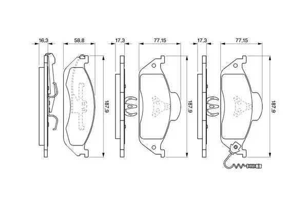 Handler.Part Brake pad set, disc brake Bosch 0986424611 5