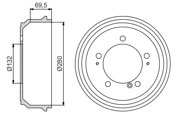 Handler.Part Brake drum Bosch 0986477169 1