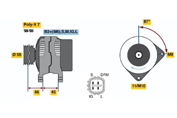 Handler.Part Alternator Bosch 0124325085 5