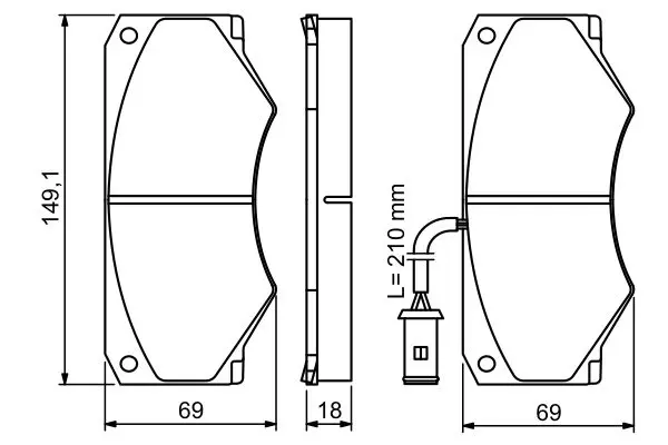 Handler.Part Brake pad set, disc brake Bosch 0986494301 1