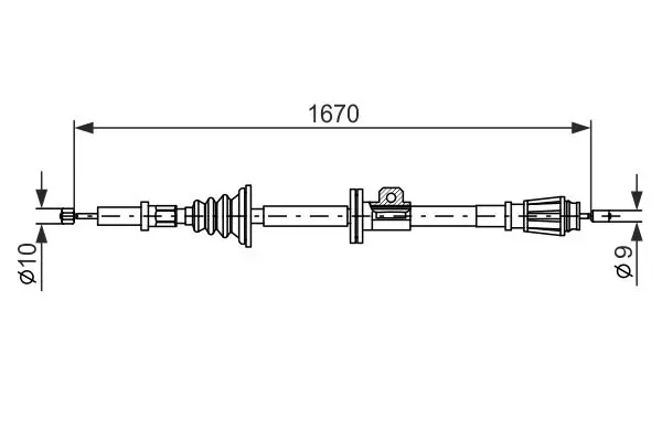 Handler.Part Cable, parking brake Bosch 1987477357 5