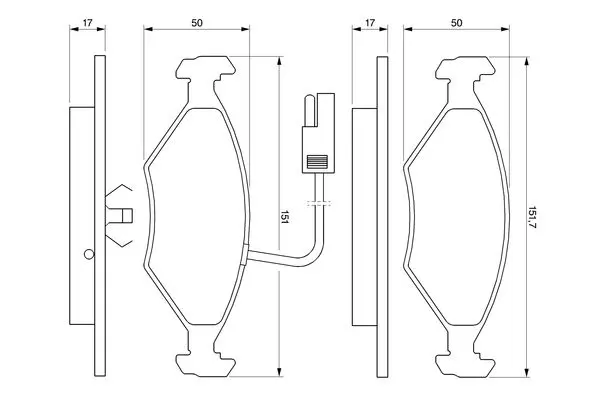 Handler.Part Brake pad set, disc brake Bosch 0986424178 1