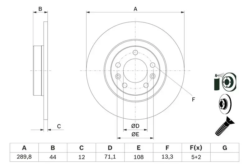 Handler.Part Brake disc Bosch 0986479130 5