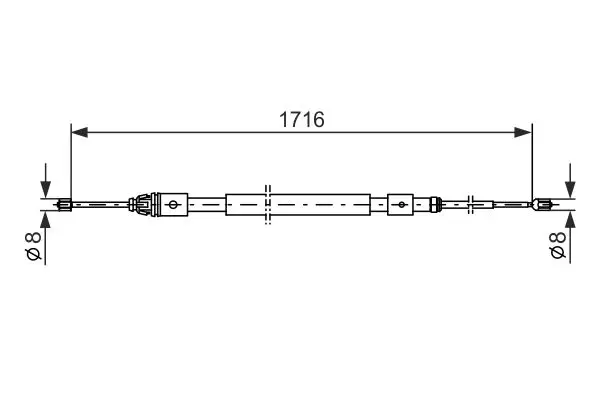 Handler.Part Cable, parking brake Bosch 1987477599 5