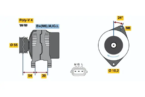 Handler.Part Alternator Bosch 0986045841 1