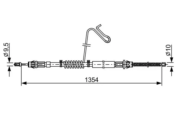 Handler.Part Cable, parking brake Bosch 1987482711 1