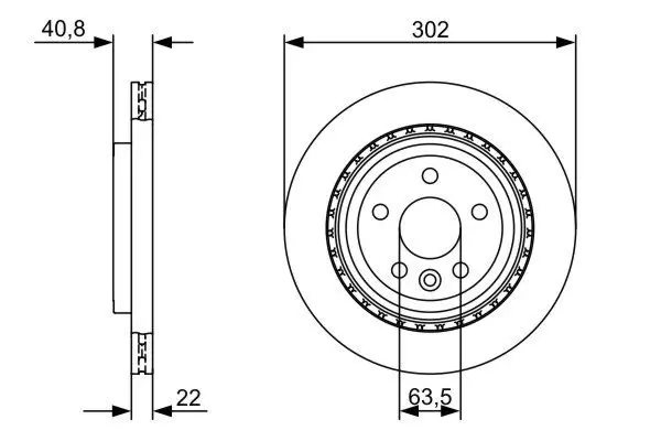 Handler.Part Brake disc Bosch 0986479398 5