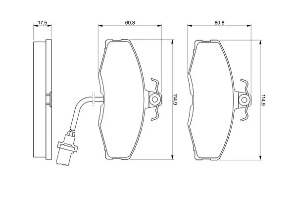 Handler.Part Brake pad set, disc brake Bosch 0986424381 1